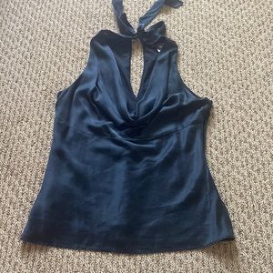Black Banana Republic 100% silk cowl neck top size L